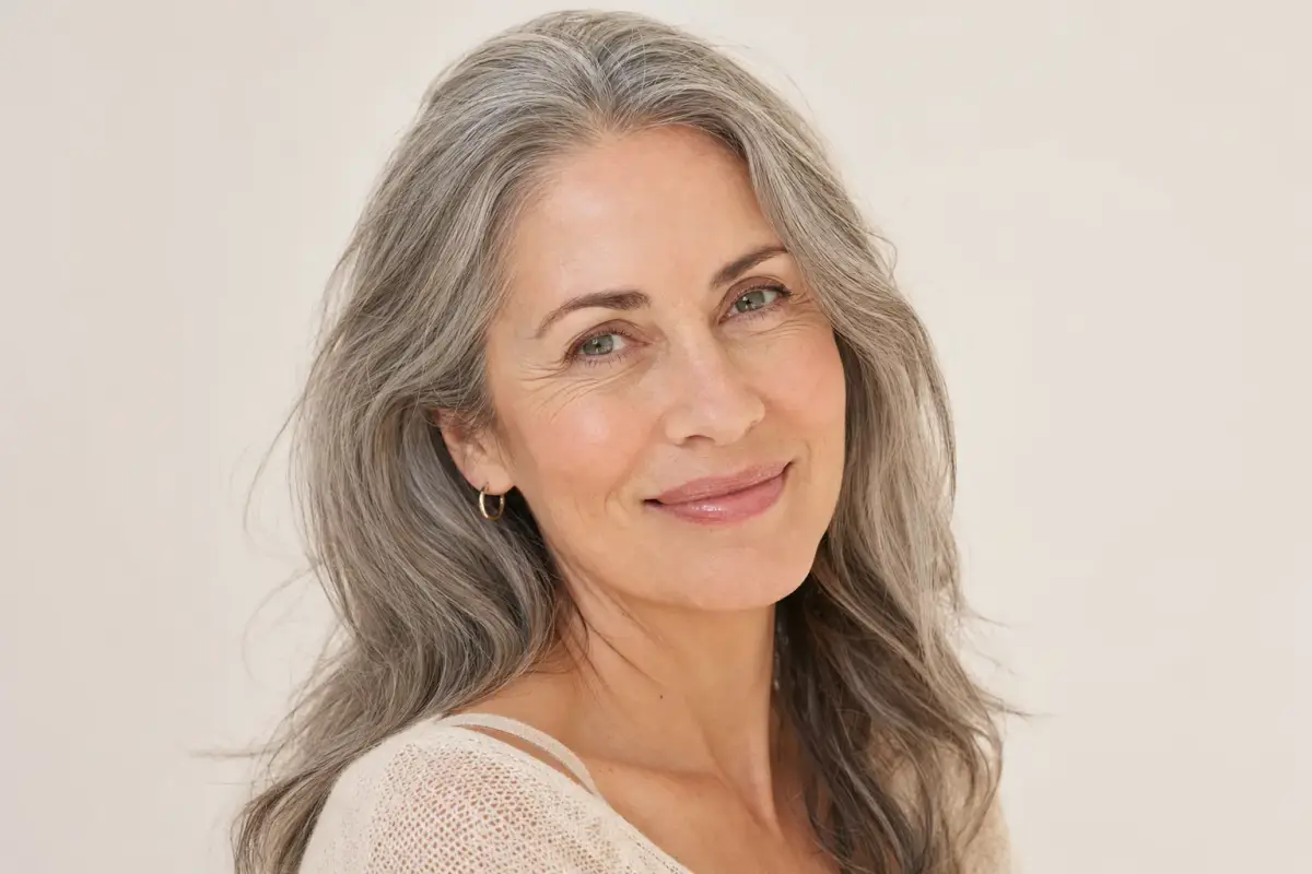 Woman in her fifties with a natural refreshed face