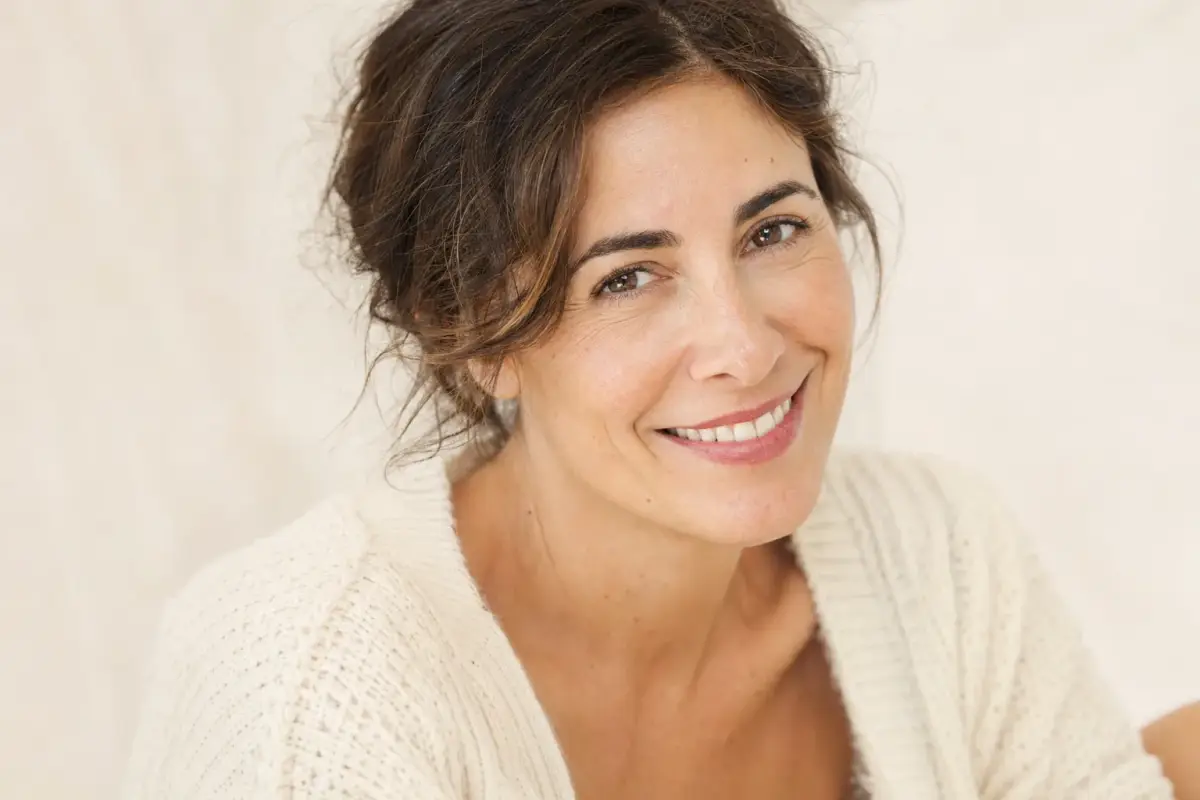 Woman in her forties with fresh natural skin